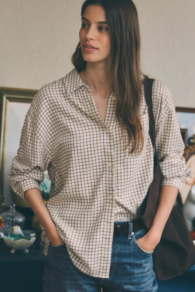 River Plaid Button Up- Frost PRL - Elk + Elm