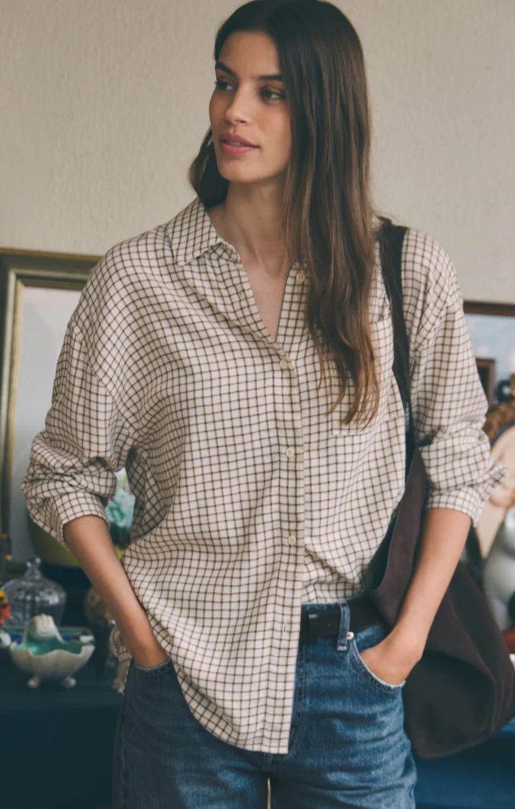 River Plaid Button Up- Frost PRL - Elk + Elm