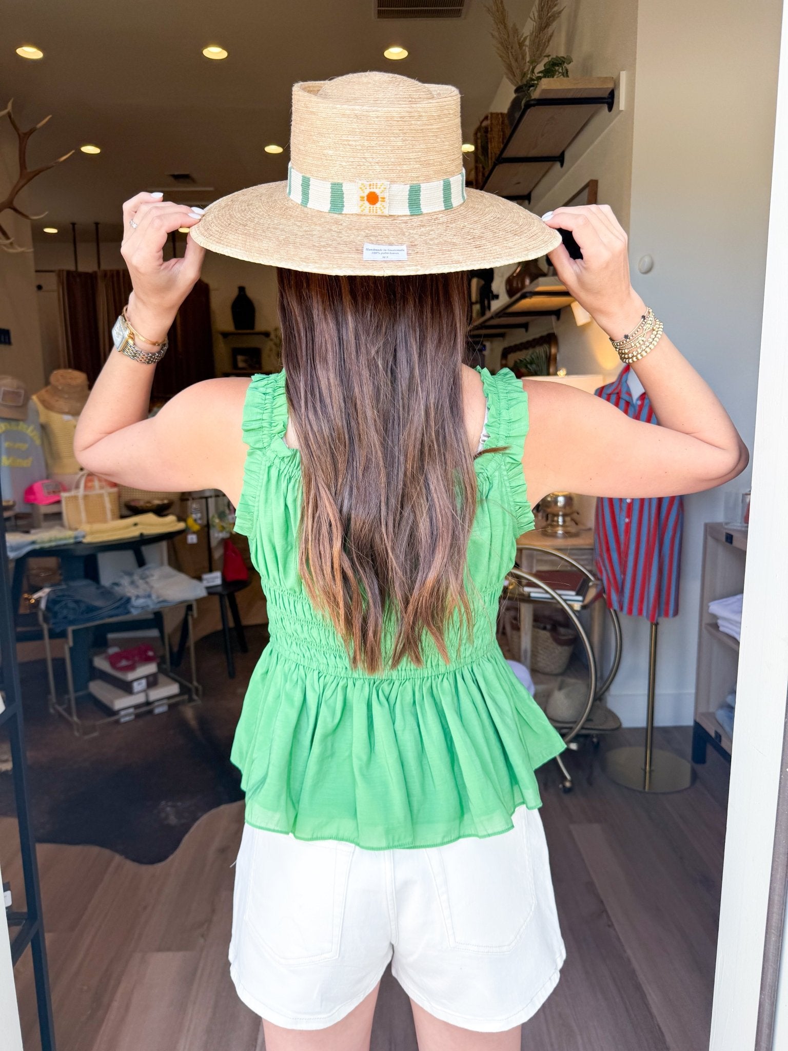 Ruffled Sweetheart Top - Green - Elk + Elm
