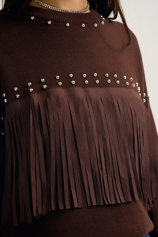 Sadie Fringe Sweater - Elk + Elm