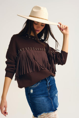 Sadie Fringe Sweater - Elk + Elm