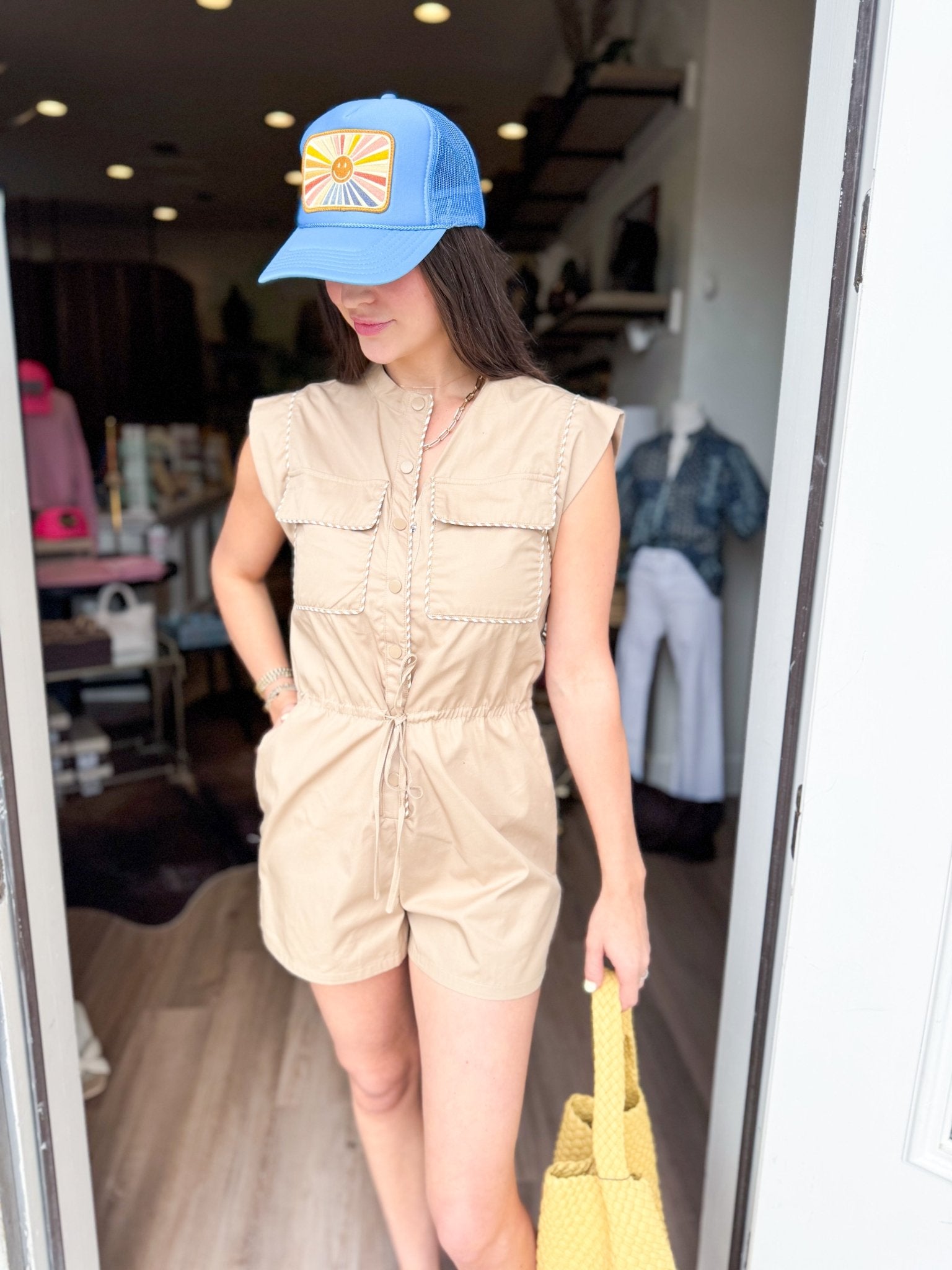 Sahara Piped Romper - Elk + Elm