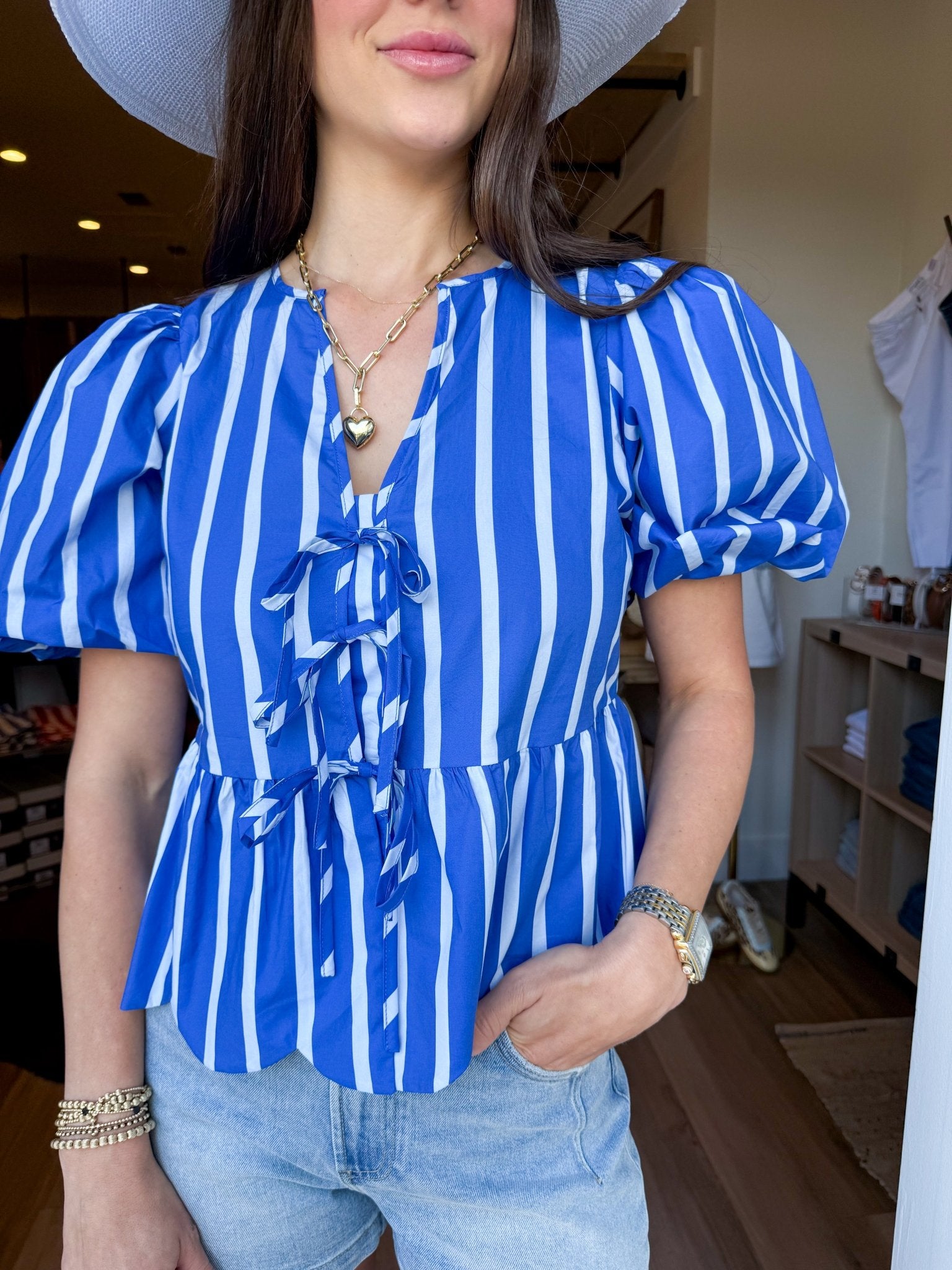 Sail Away Tie Top - Elk + Elm