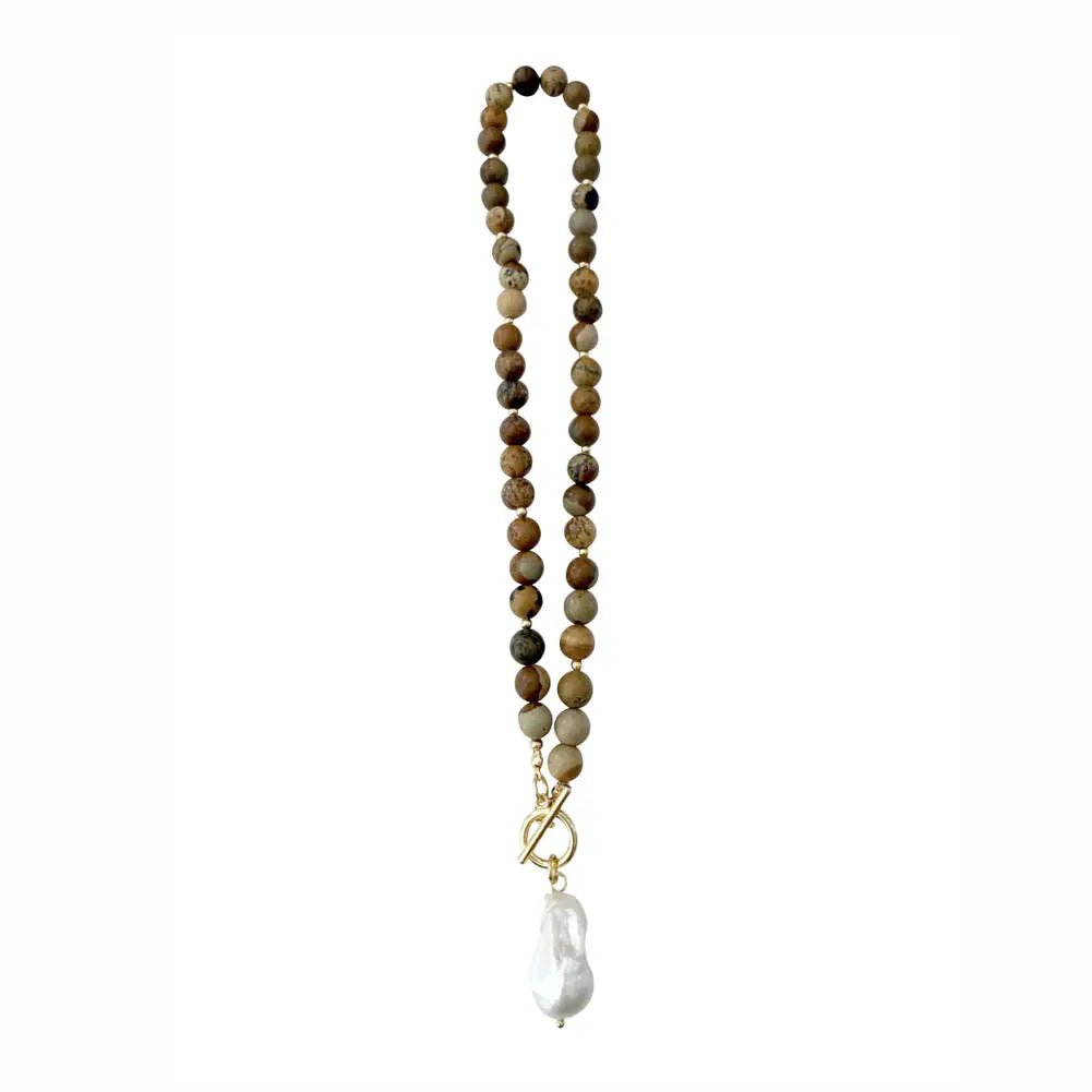 Sandy Necklace Pearl Tan Mix - Elk + Elm