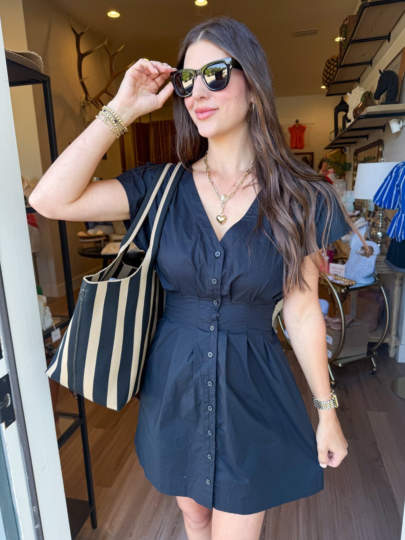 Sanna Poplin Mini Dress - Elk + Elm