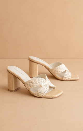 Santiaga Rafia Heel - Elk + Elm