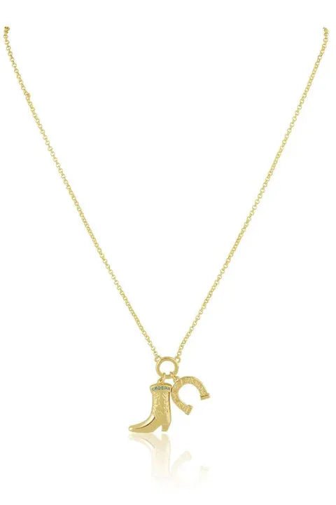 Savanna Boot 'N Horseshoe Necklace - Elk + Elm