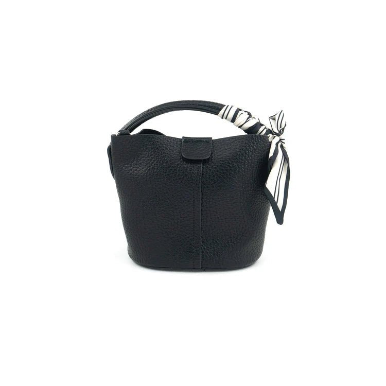 Scarf Bucket Small Bag - Black - Elk + Elm