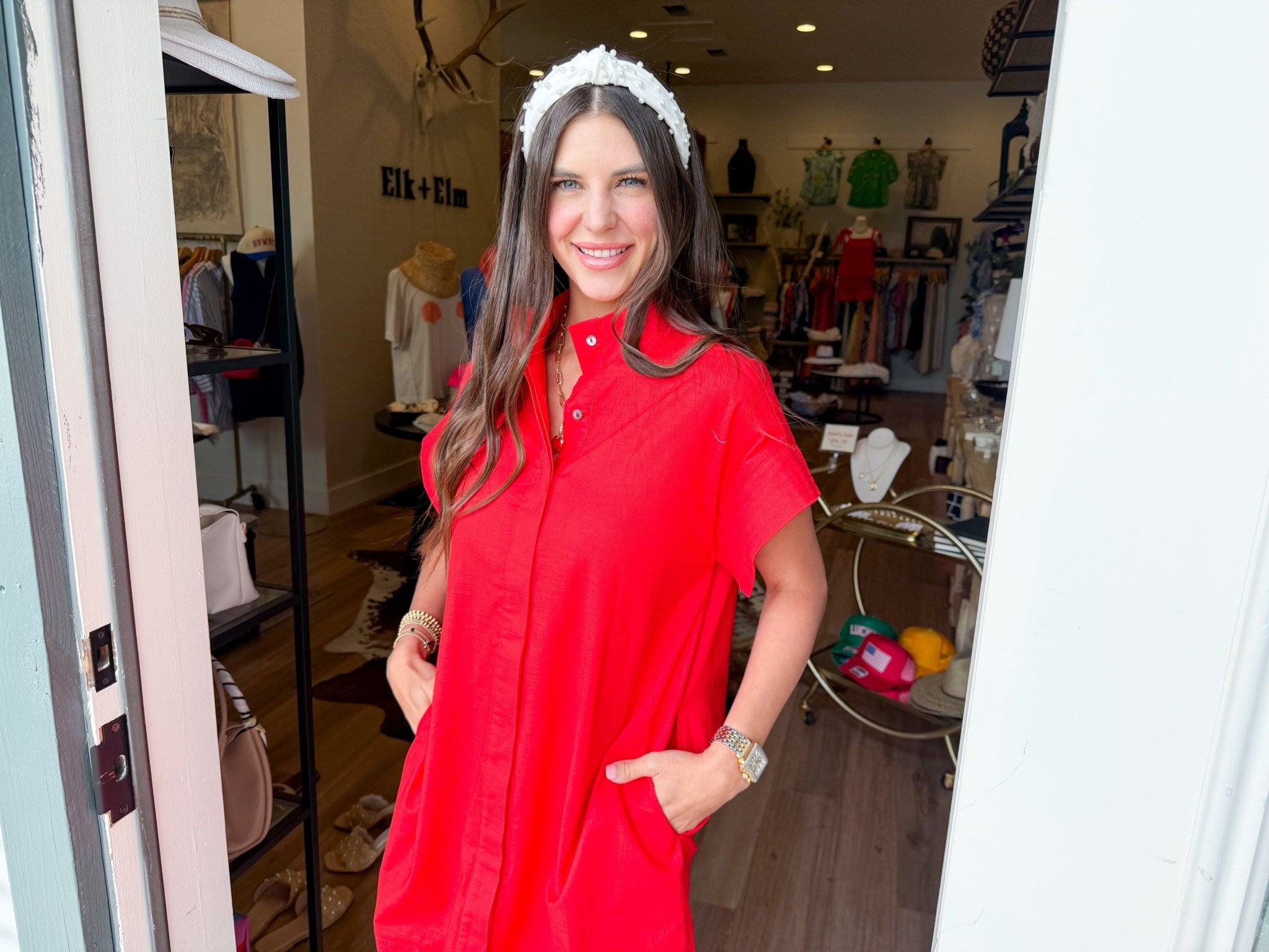 Scarlet Ease Shirt Dress - Elk + Elm