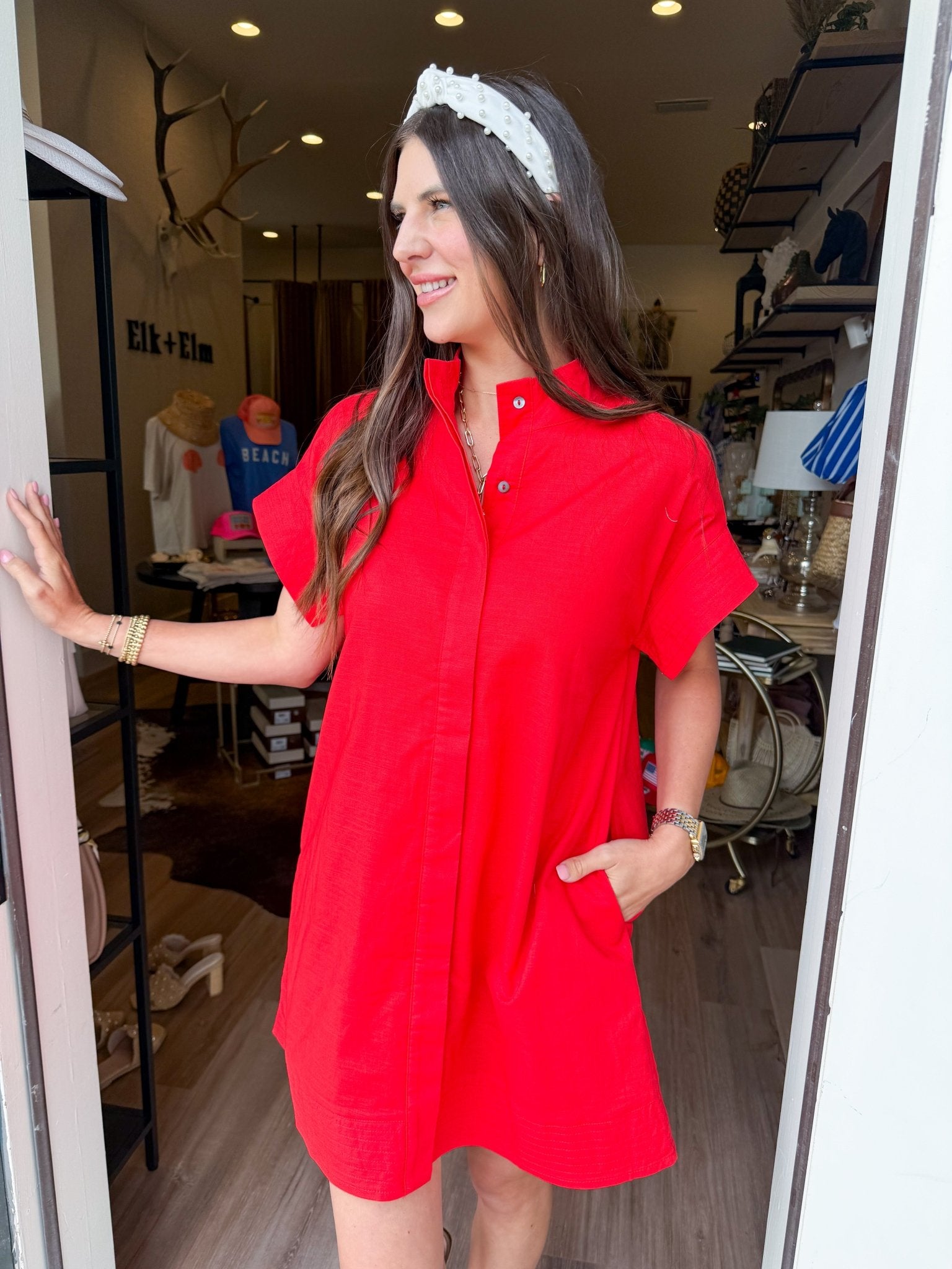 Scarlet Ease Shirt Dress - Elk + Elm
