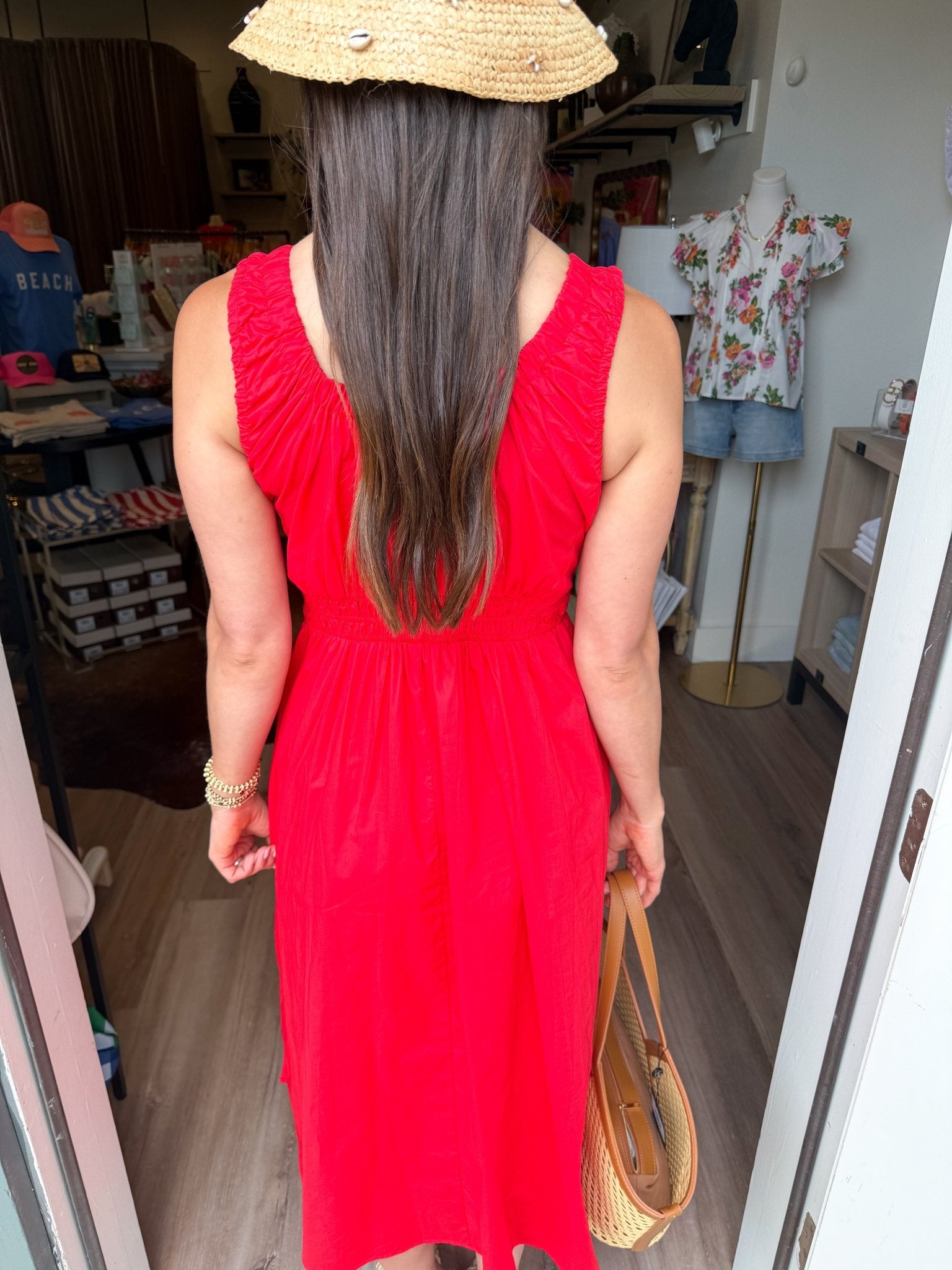 Scarlet Smocked Midi Dress - Elk + Elm