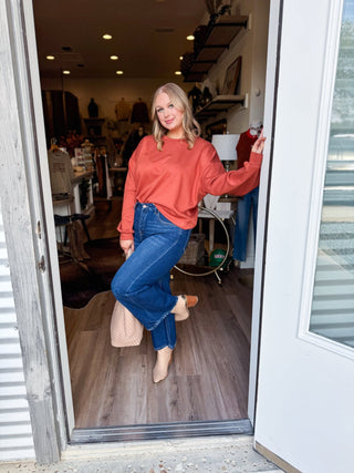 Scuba Crop Sweatshirt - Elk + Elm