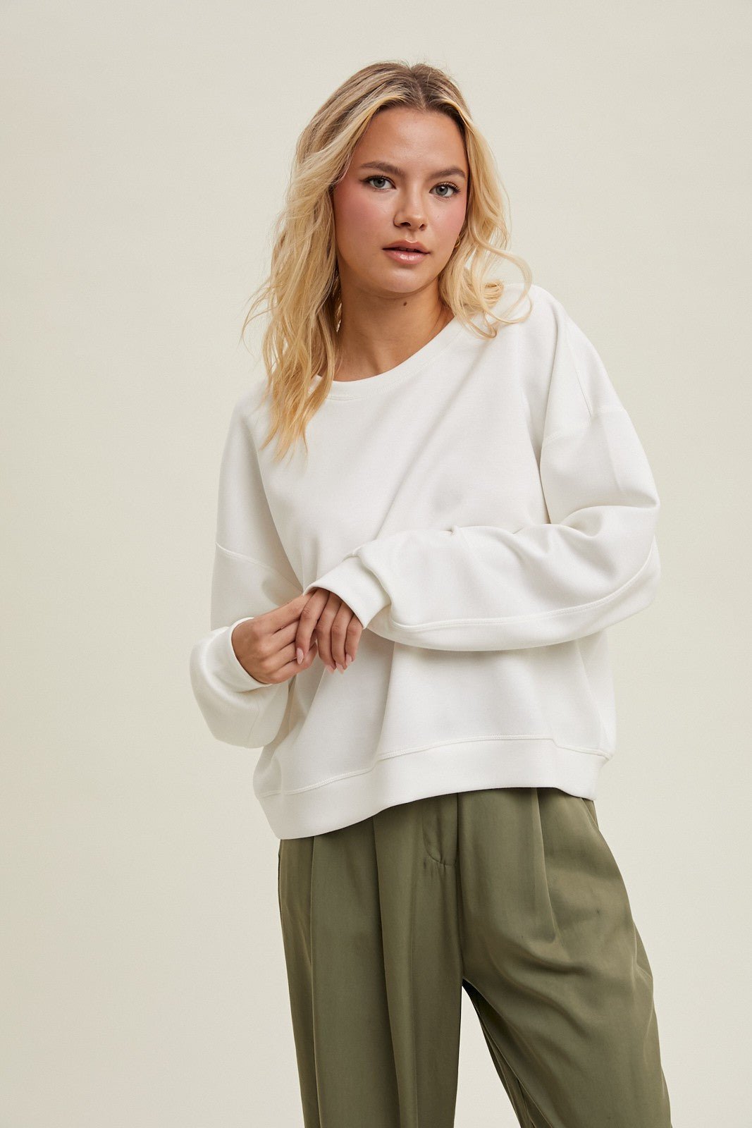 Scuba Crop Sweatshirt - Elk + Elm