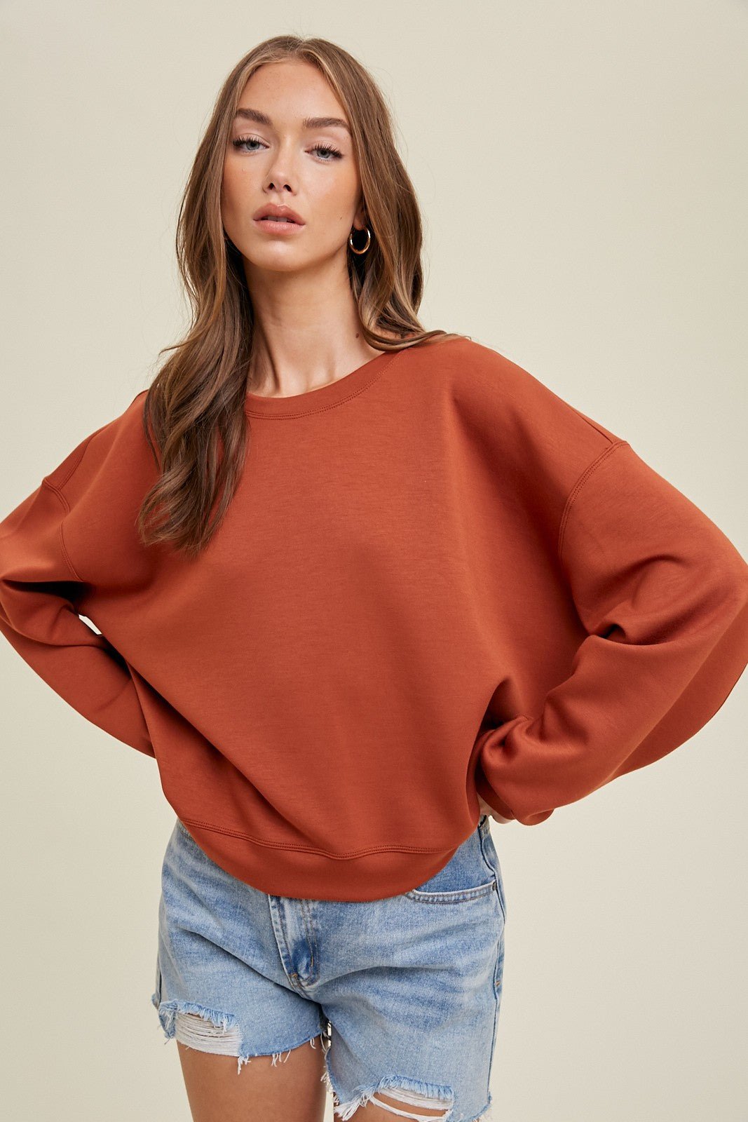 Scuba Crop Sweatshirt - Elk + Elm