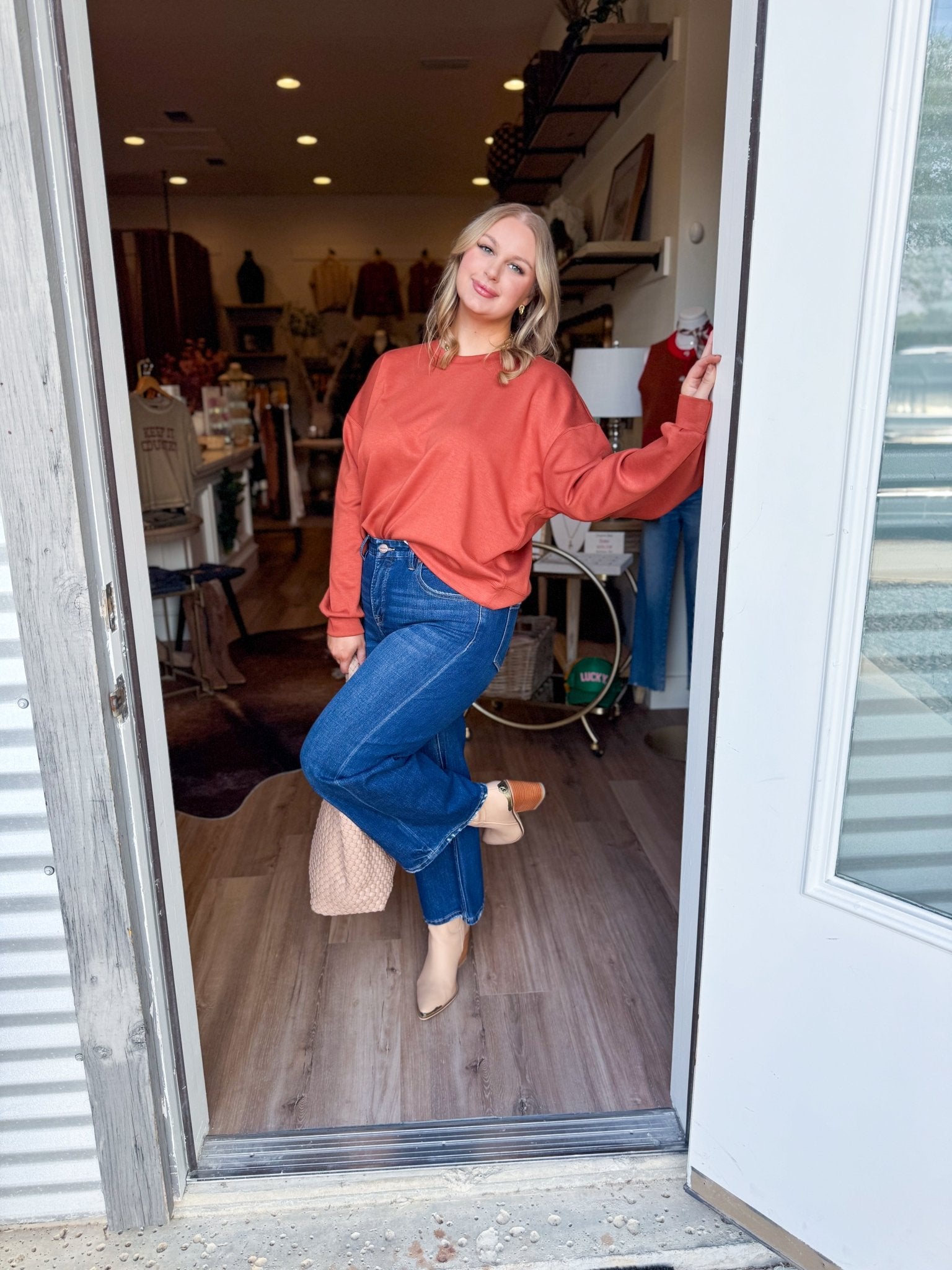 Scuba Crop Sweatshirt - Elk + Elm