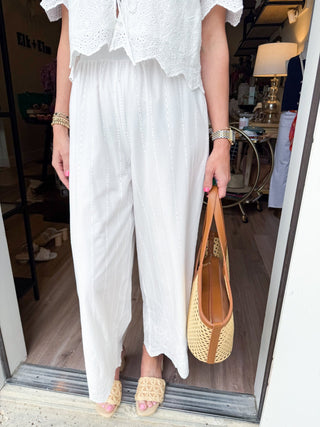 Sea Esta Embroidered Pant - Elk + Elm