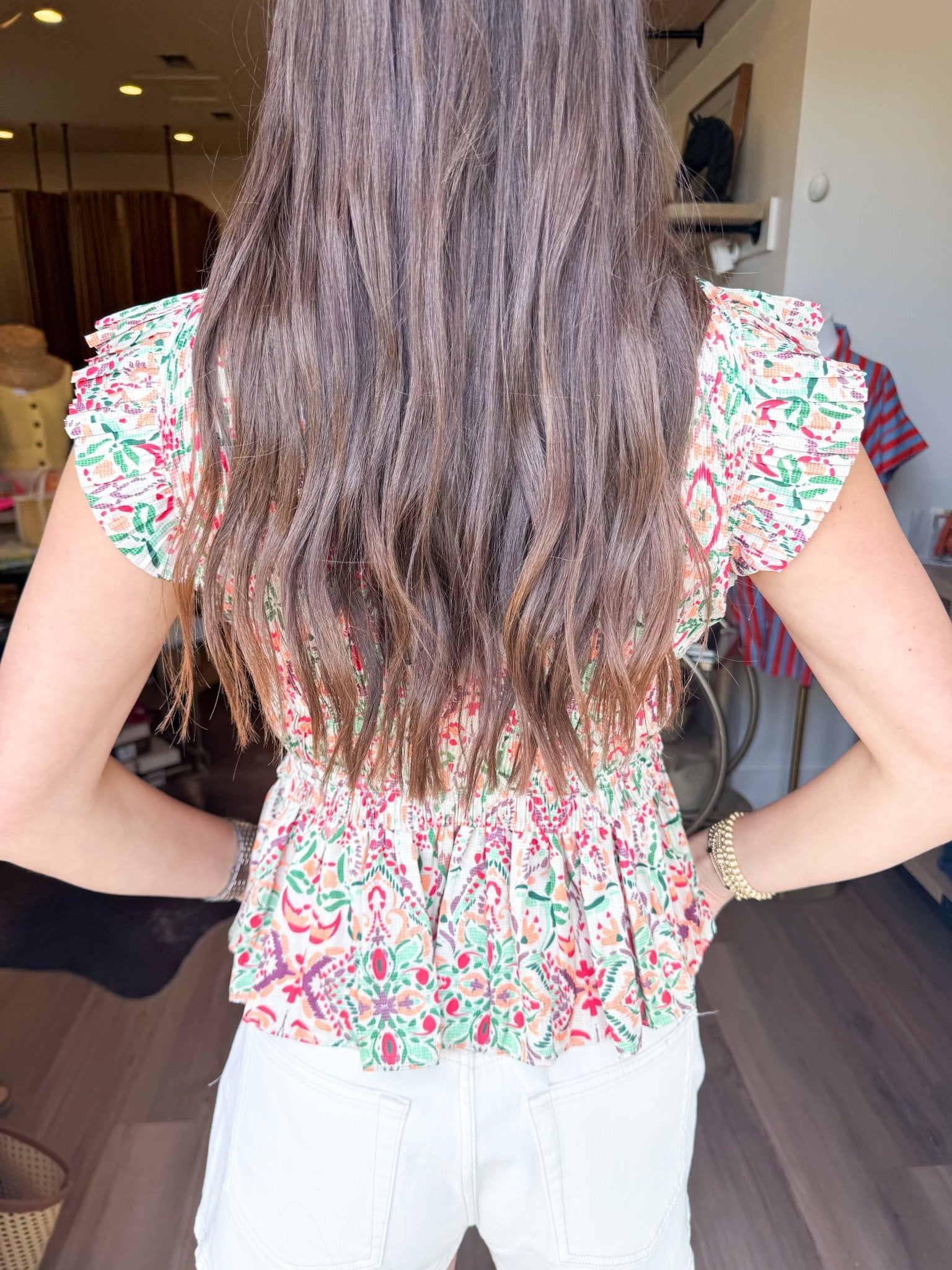 Seville Pleated Peplum Blouse - Elk + Elm