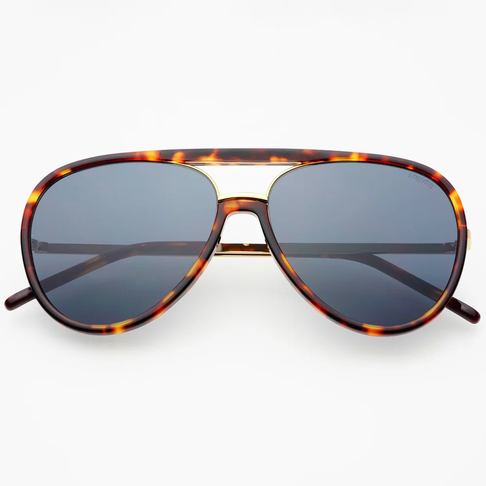 Shay Unisex Aviator Sunglasses - Tortoise/Solid Gray - Elk + Elm