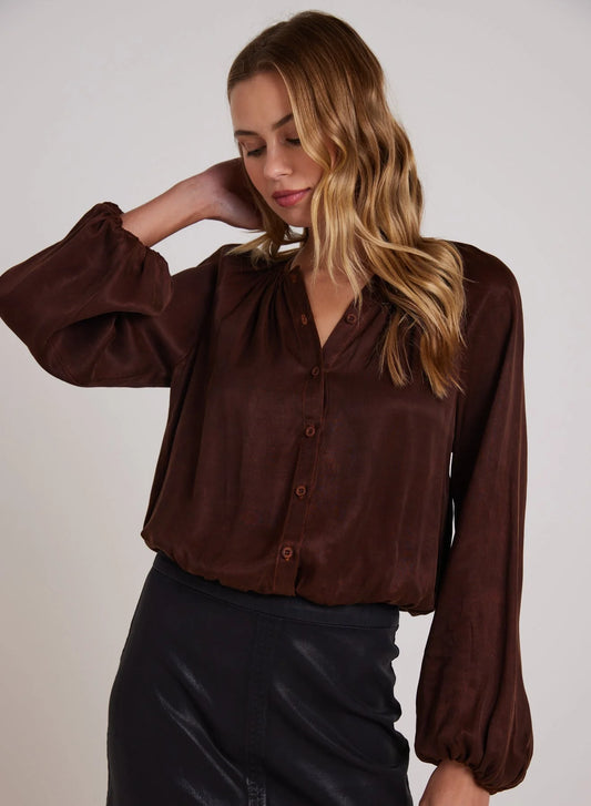 Betty Blouse- Mahogany Brown