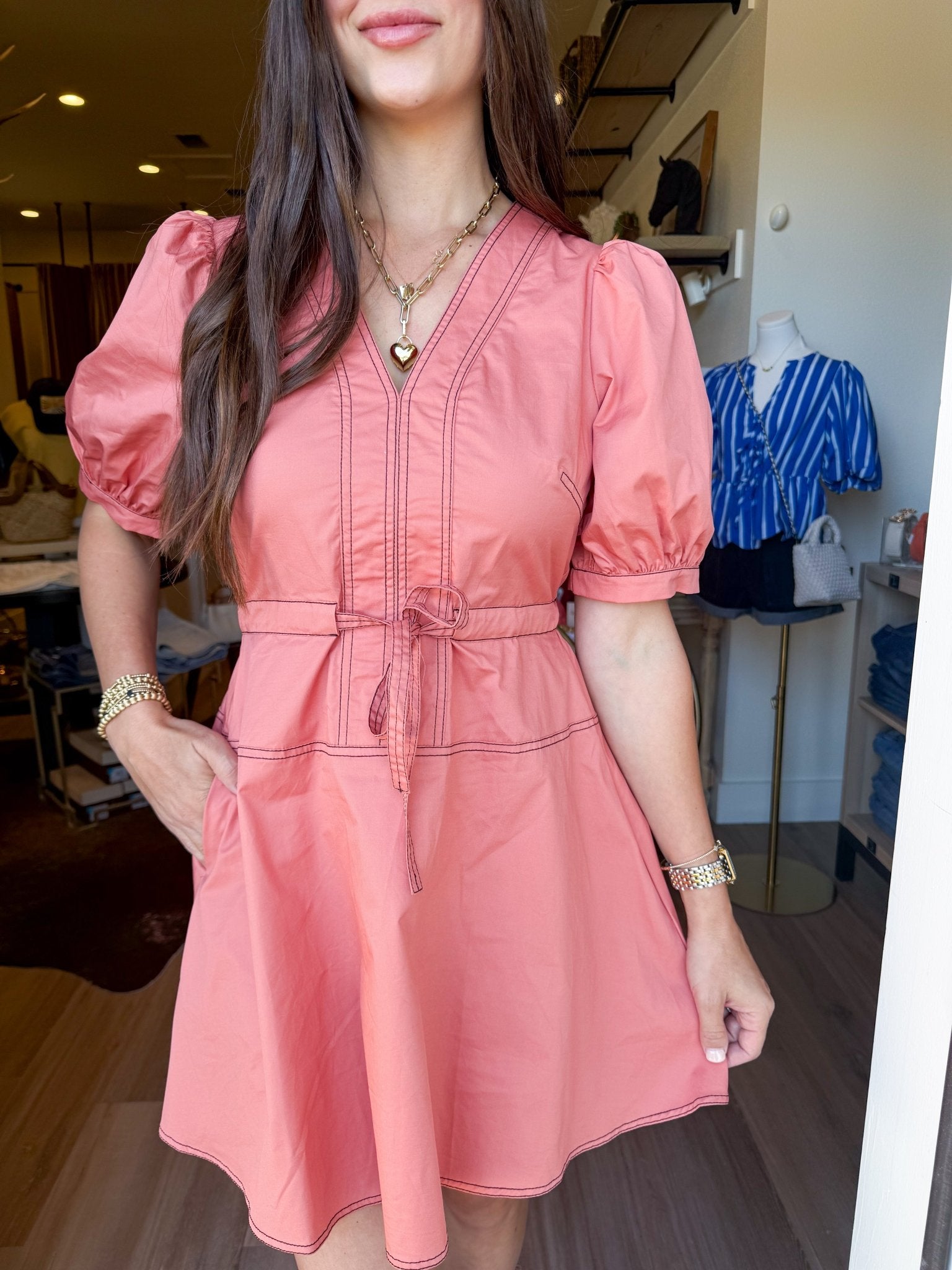 Sienna Stitch Mini Dress - Elk + Elm