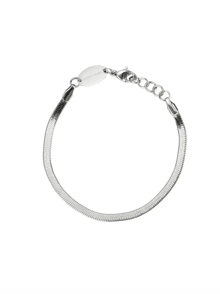 Silver Dainty Herringbone Bracelet - Elk + Elm