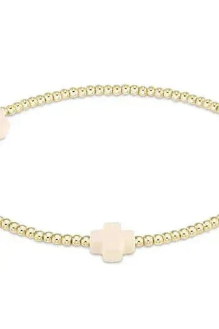 eNewton Signature Cross Small Gold Bracelet