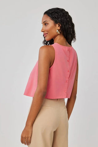 Sleeveless Button Back Top - Hibiscus Pink - Elk + Elm