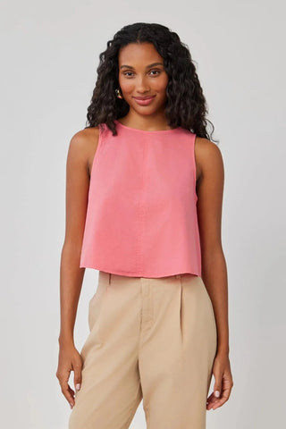 Sleeveless Button Back Top - Hibiscus Pink - Elk + Elm