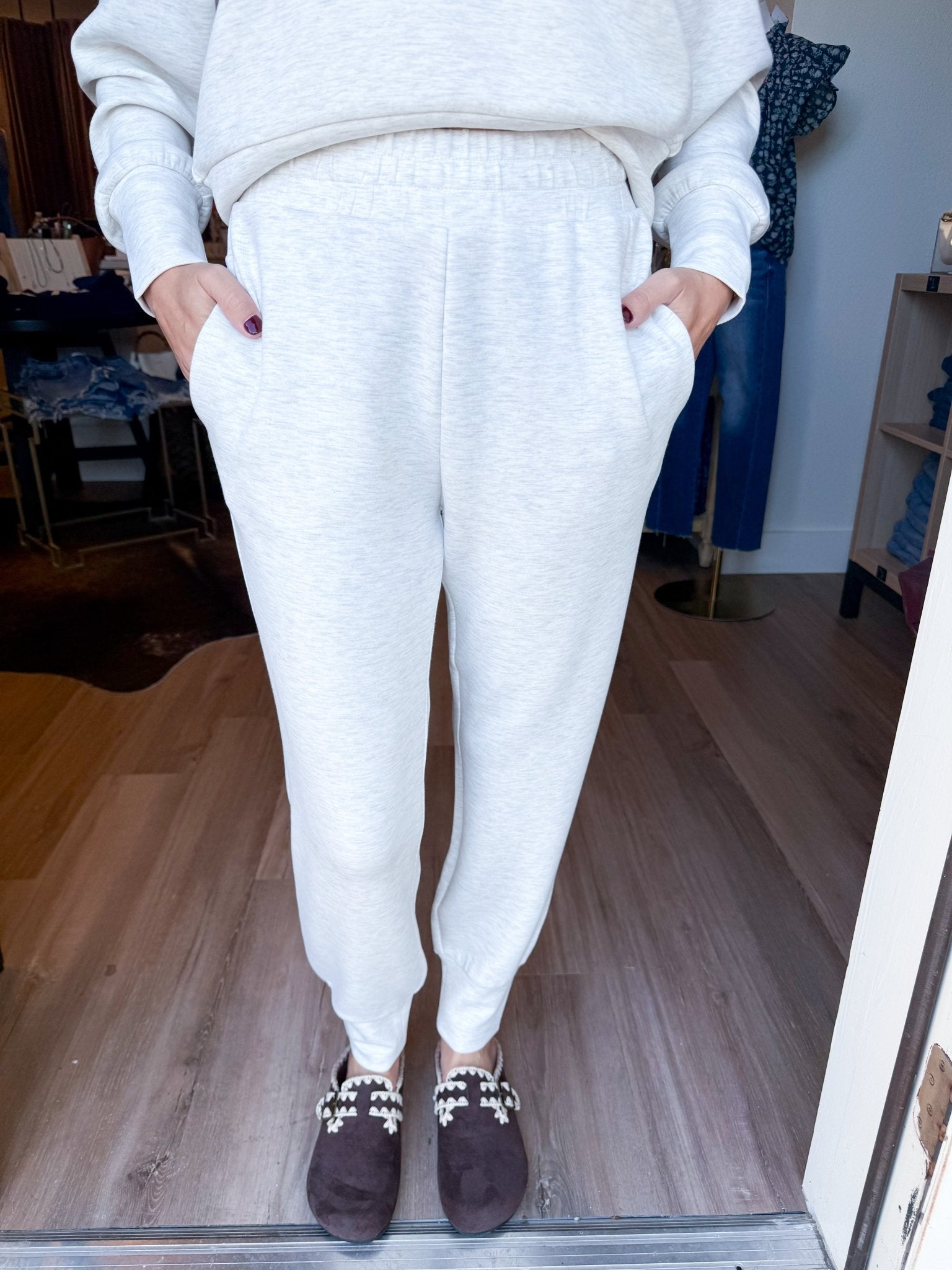Slim Cuff Pant - Ivory Marl - Elk + Elm