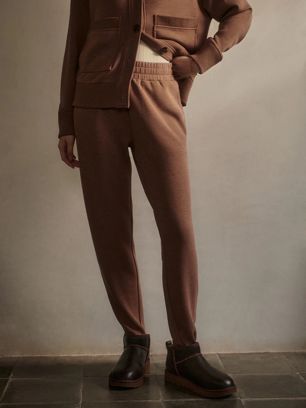 Slim Zip Hem Pant - Golden Bronze Marl - Elk + Elm