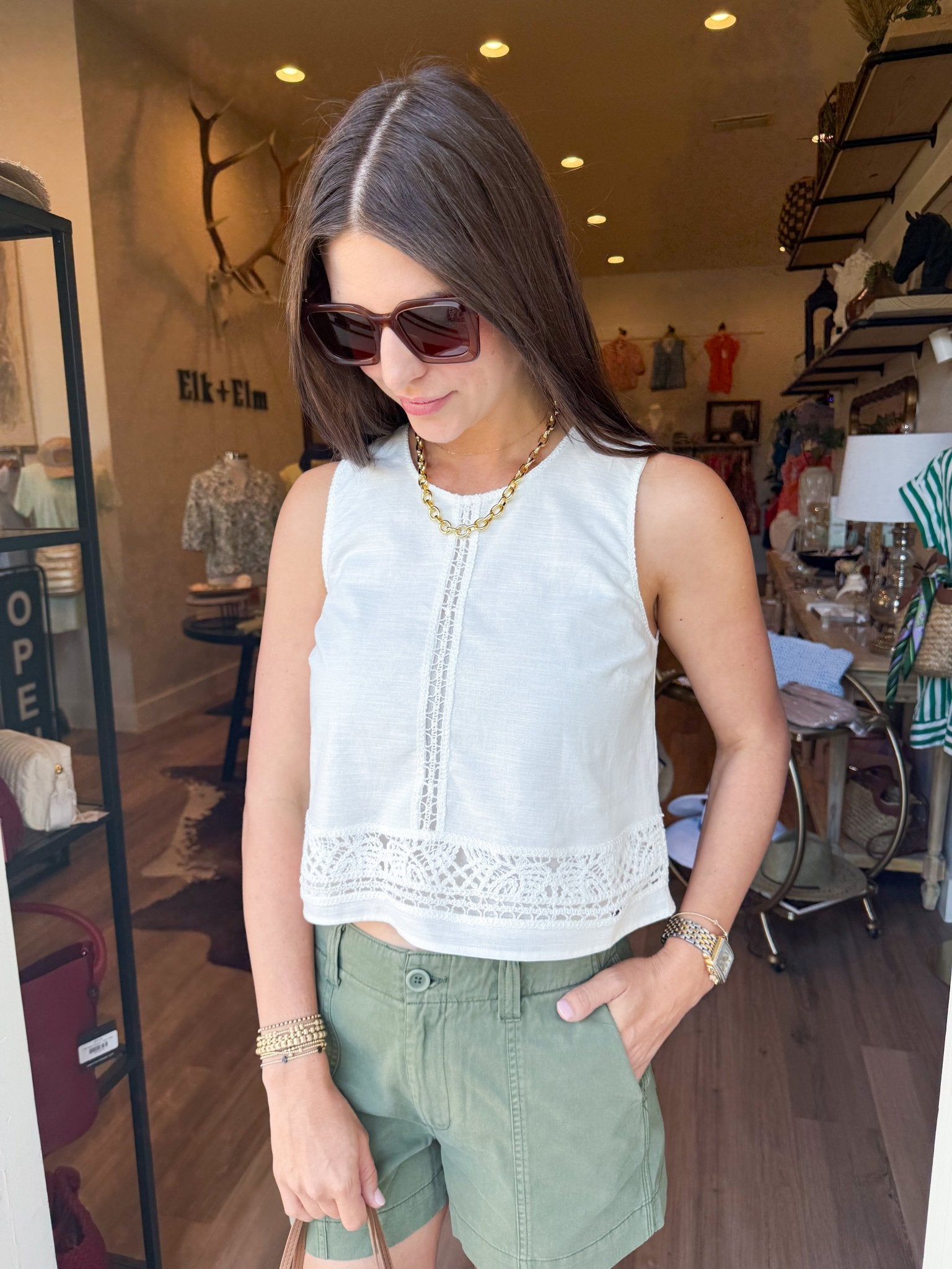 Sloane Embroidered Top - Elk + Elm