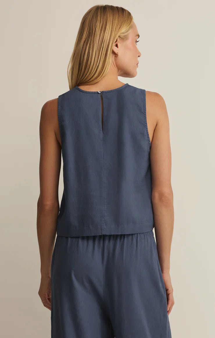 Sloane Linen Top - Elk + Elm