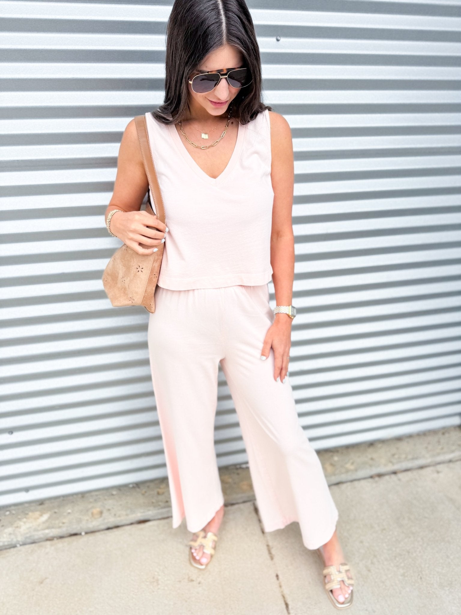 Sloane V - Neck Top - Bellini - Elk + Elm