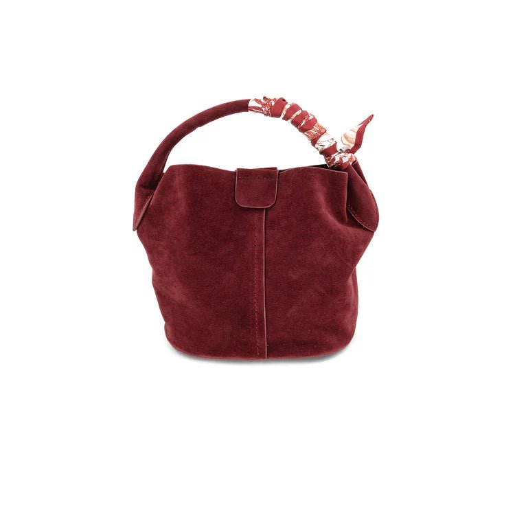 Small Suede Scarf Bag - Burgandy - Elk + Elm