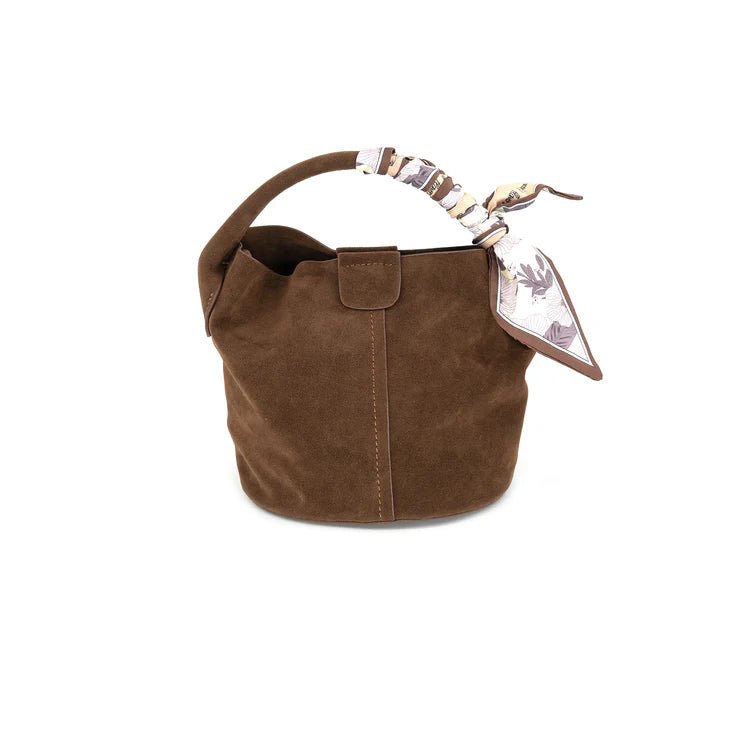 Small Suede Scarf Bag - Chocolate - Elk + Elm