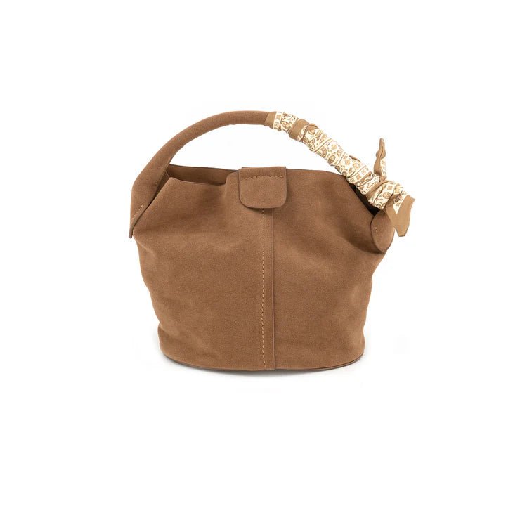 Small Suede Scarf Bag - Tan - Elk + Elm