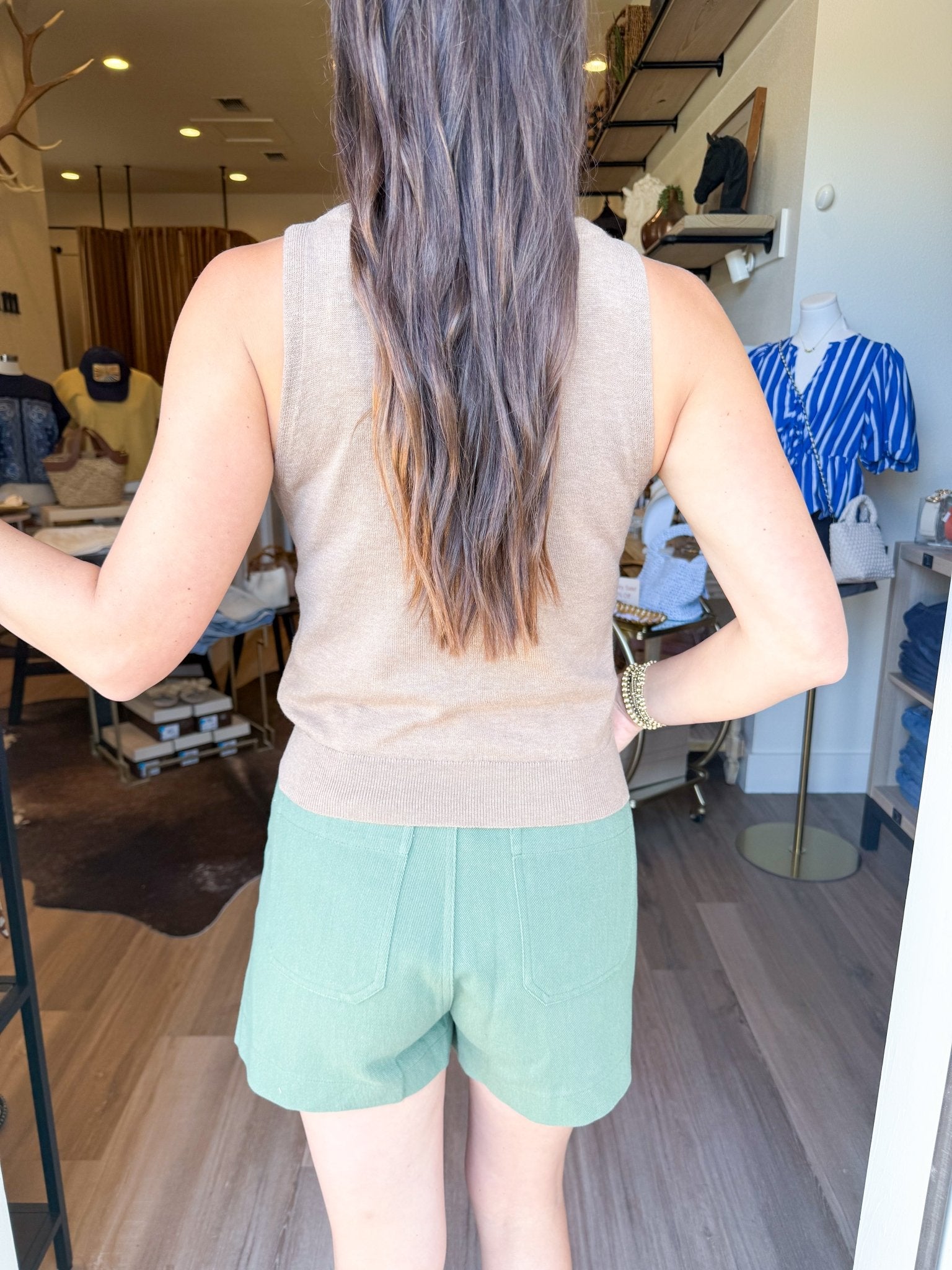 Soft Breeze Boatneck Tank - Almond - Elk + Elm
