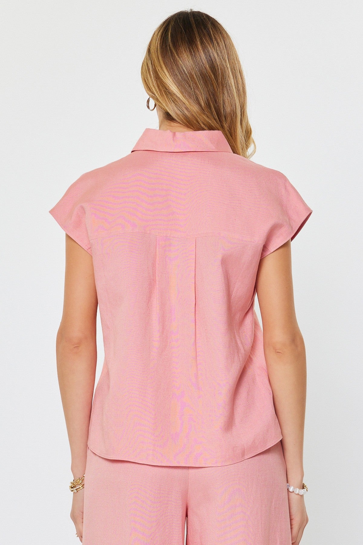 Sorbet Linen Button Up - Elk + Elm