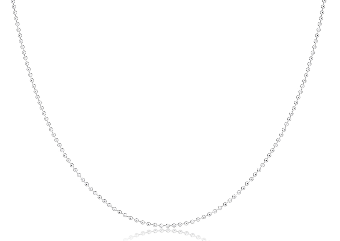 E Newton 15" Choker Classic Beaded Chain - Sterling