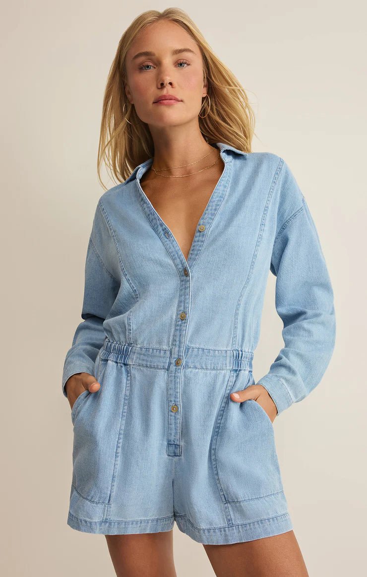 Sully Twill Romper - Elk + Elm
