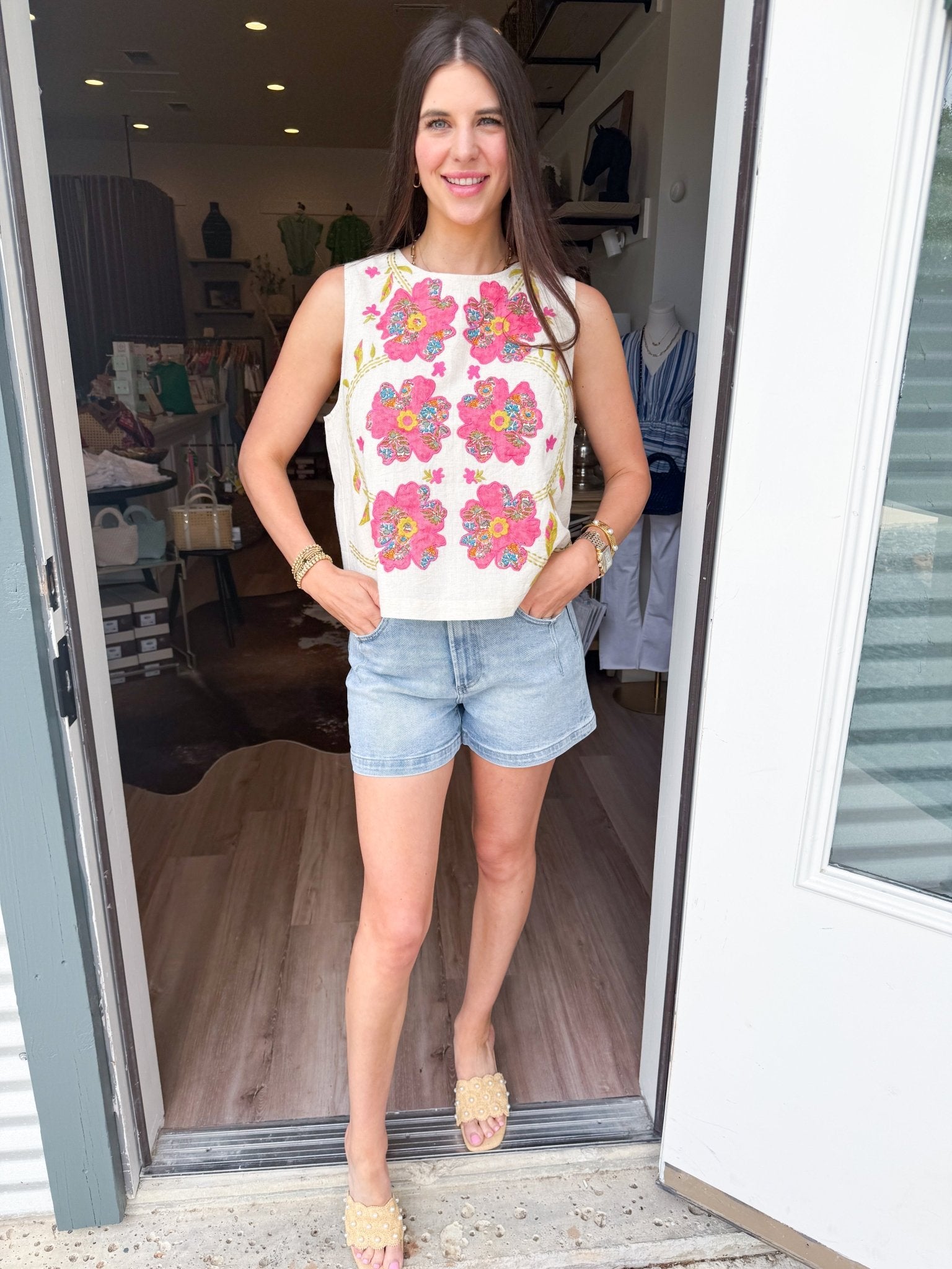 Sun Kissed Floral Tank - Elk + Elm