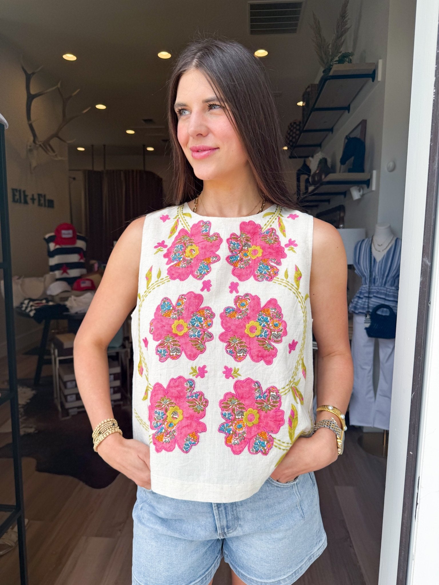 Sun Kissed Floral Tank - Elk + Elm