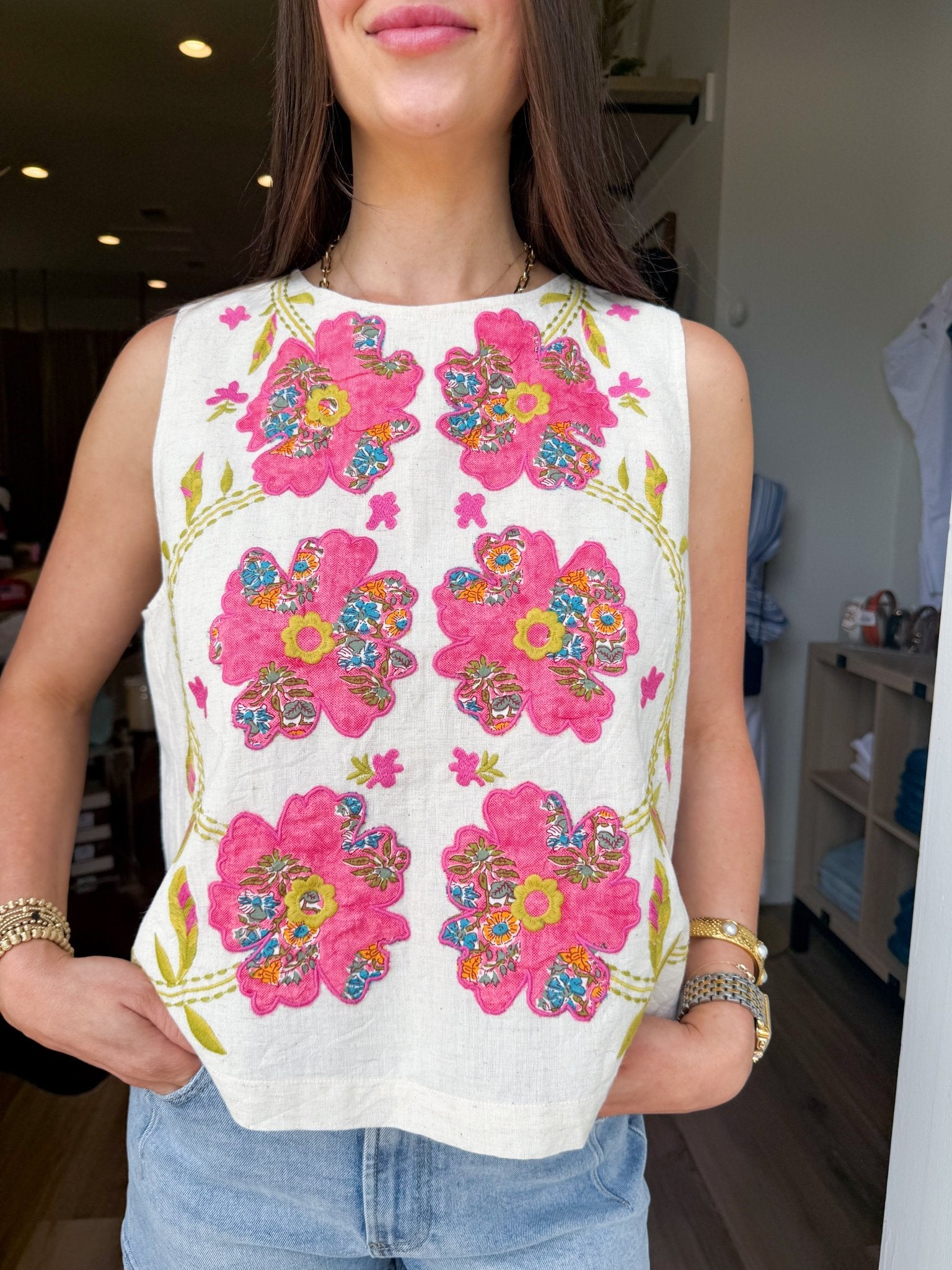 Sun Kissed Floral Tank - Elk + Elm
