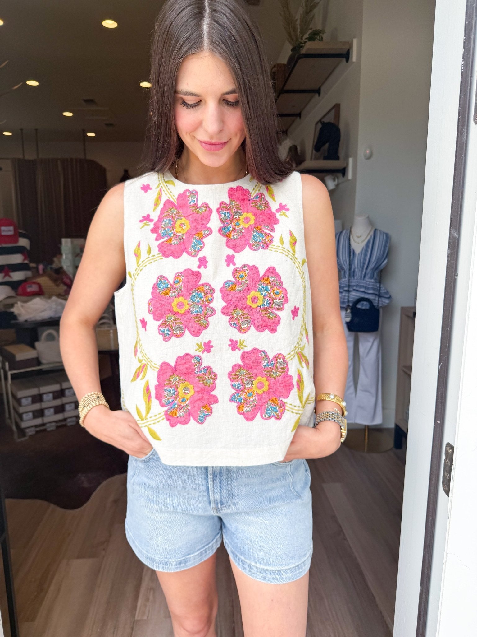 Sun Kissed Floral Tank - Elk + Elm