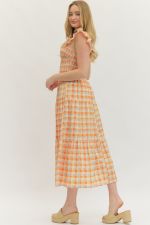 Sunny Gingham Smocked Midi - Elk + Elm