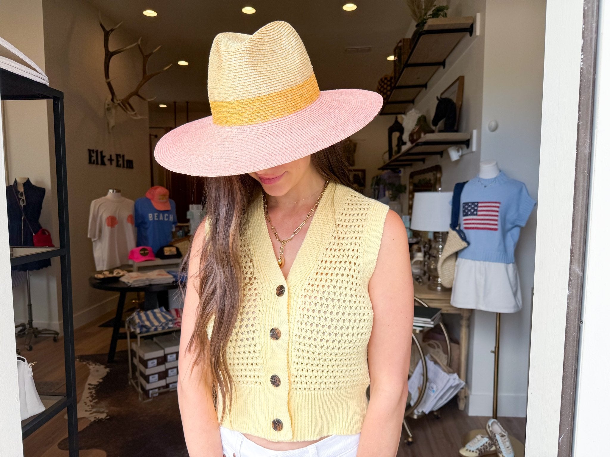 Sunny Knit Button Tank - Elk + Elm