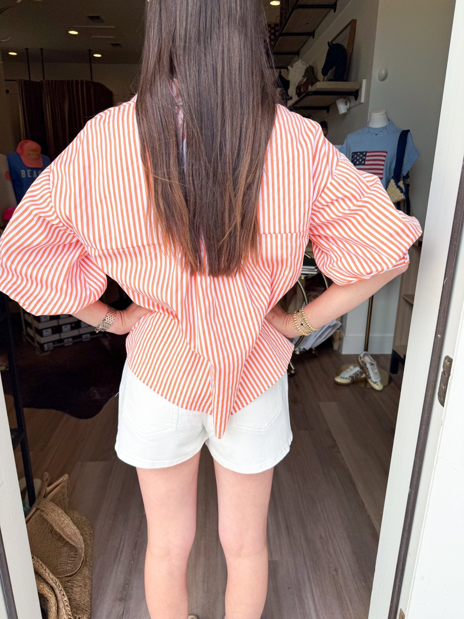 Sunny Stripe Balloon Top - Elk + Elm