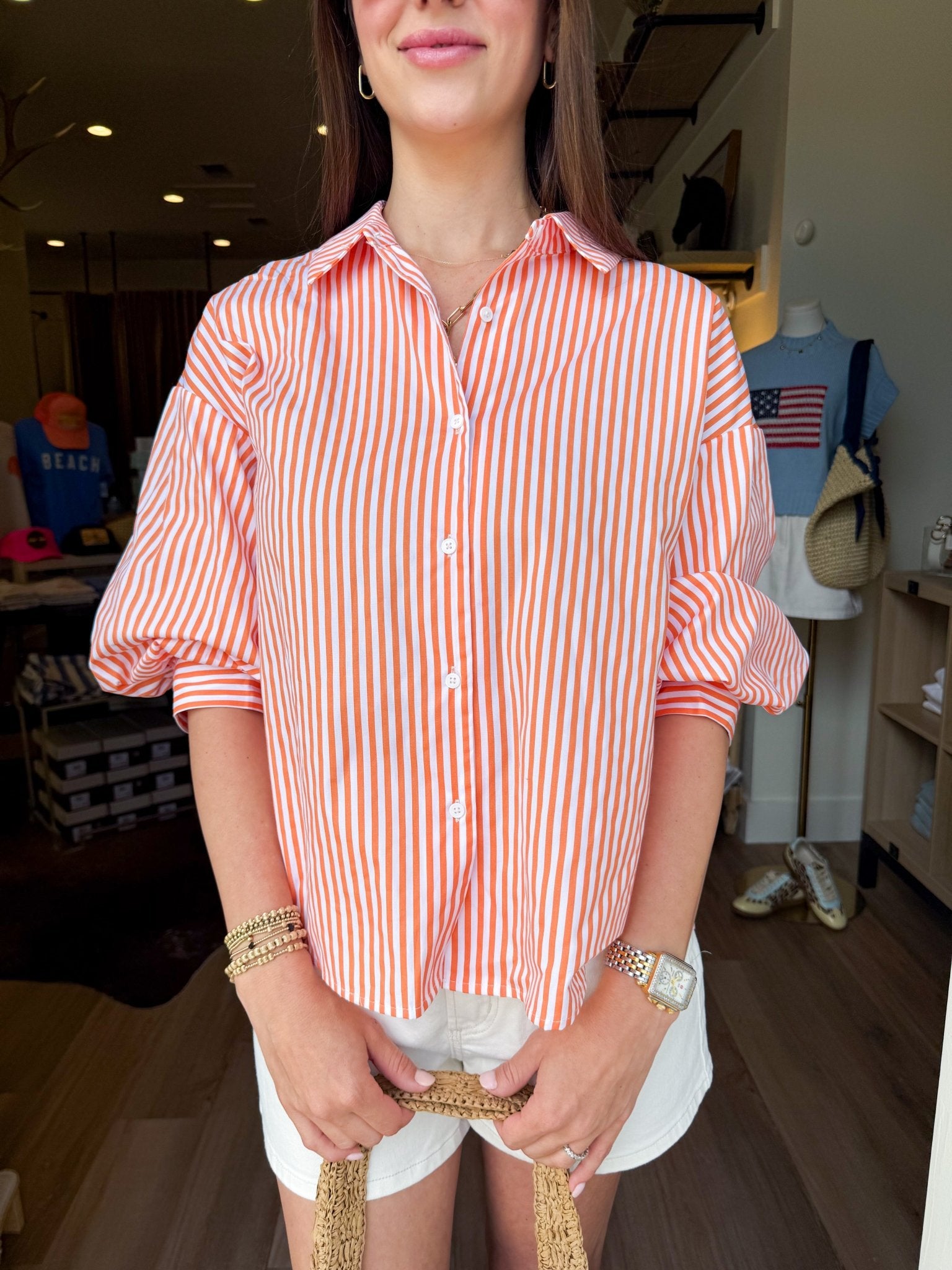 Sunny Stripe Balloon Top - Elk + Elm