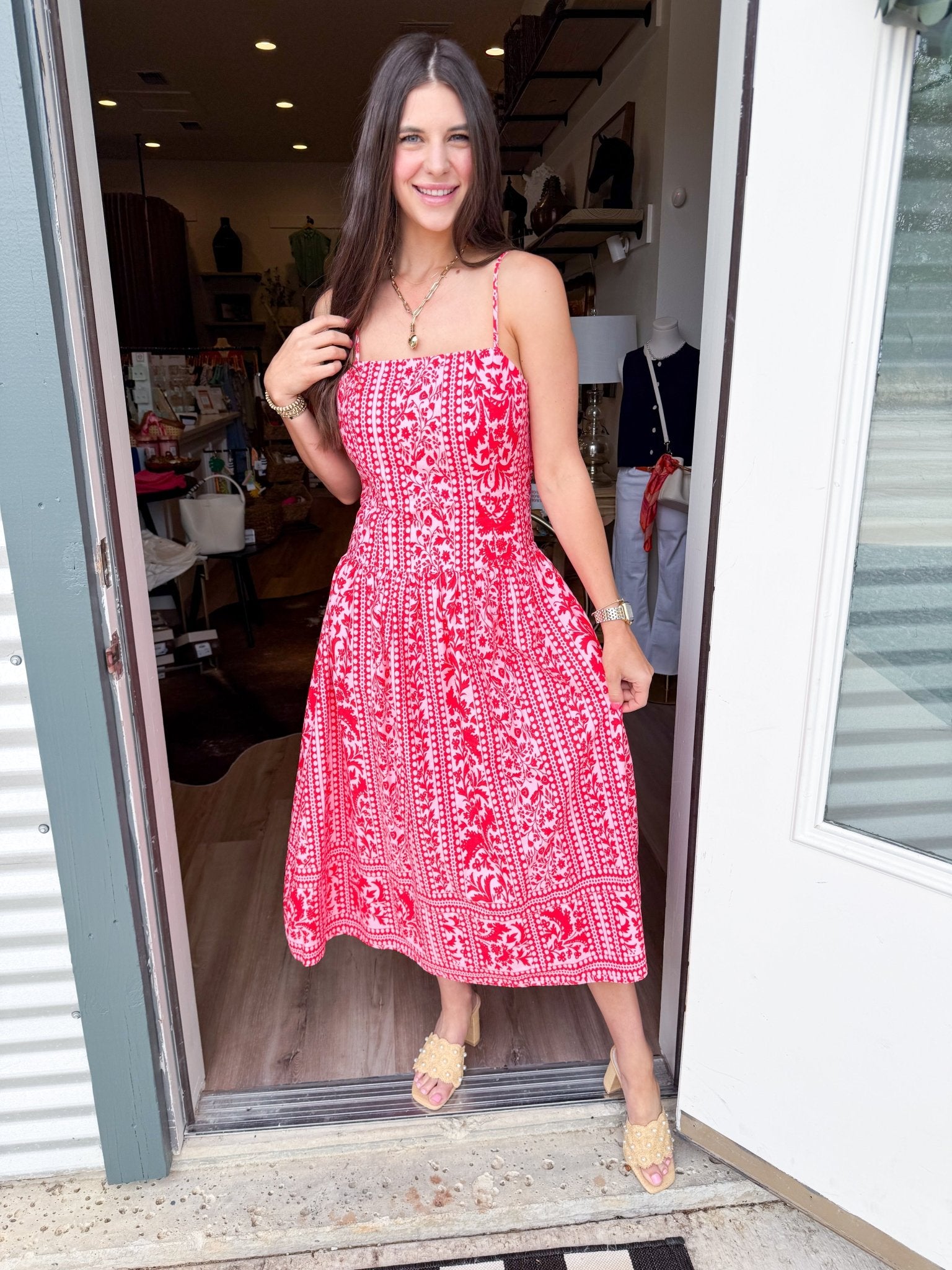 Sunset Smocked Midi Dress - Elk + Elm