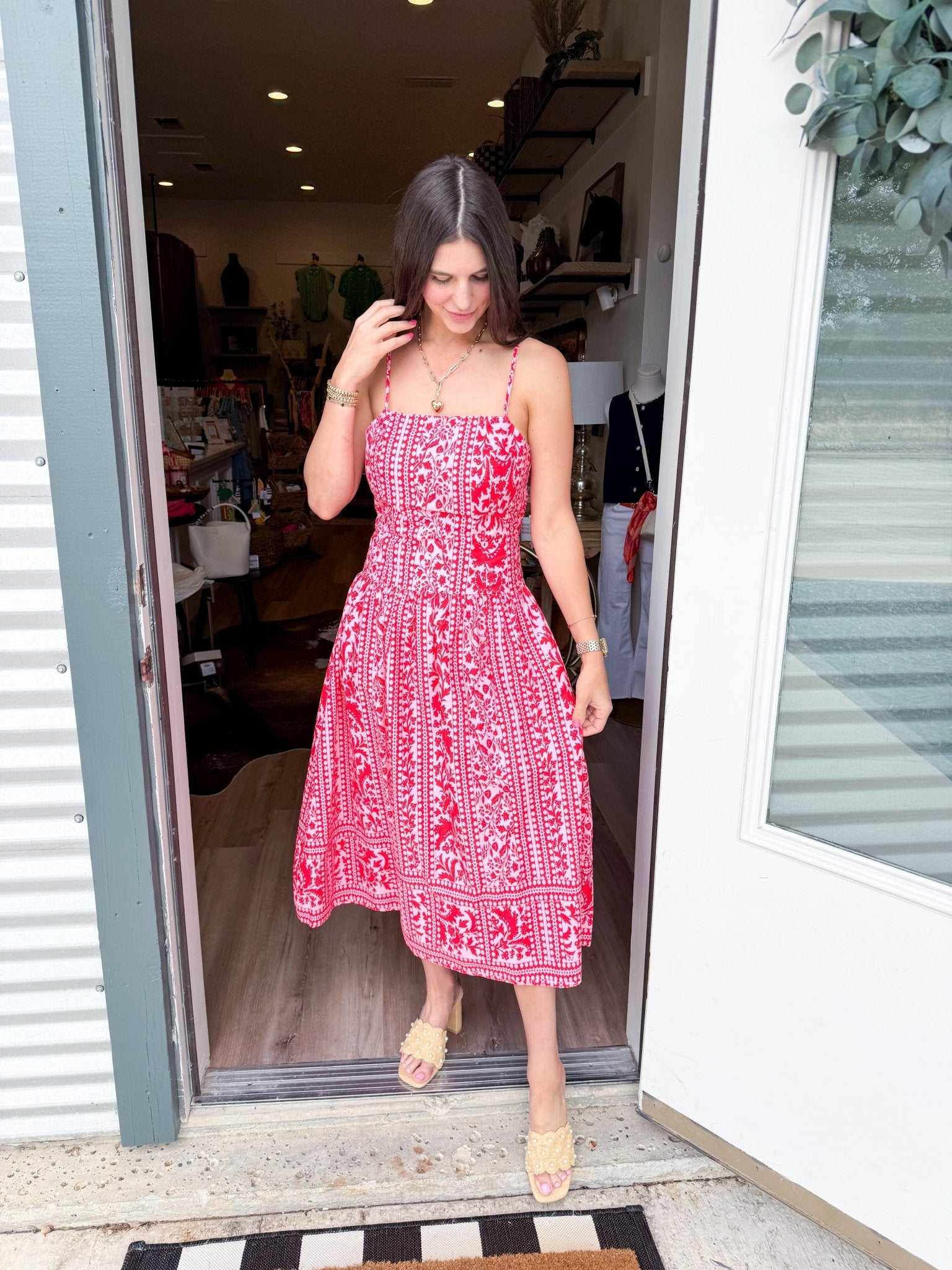 Sunset Smocked Midi Dress - Elk + Elm